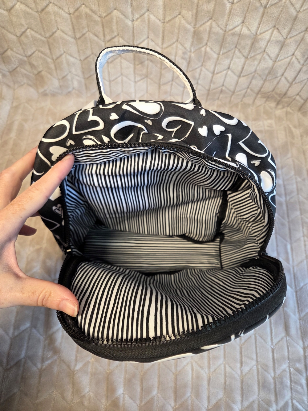 Brighton Black & White Heart Backpack with Matching Crossbody - Picture 4 of 5